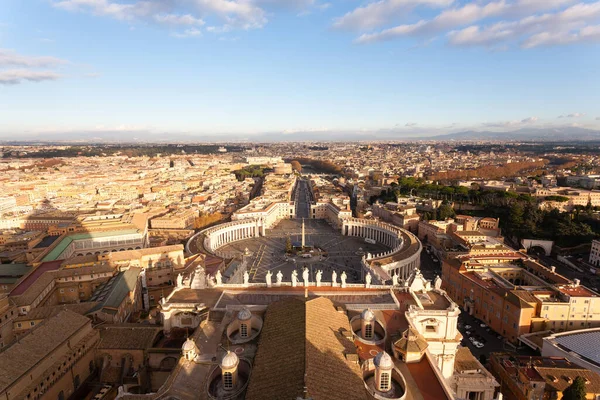 Vista Aérea Praça São Pedro Cidade Vaticano Roma Paisagem Itália — Fotografia de Stock