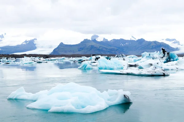 Lago Glacial Jokulsarlon Islândia Icebergs Flutuando Água Islândia Paisagem — Fotografia de Stock