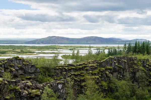 Сайт Thingvellir Ісландія Відомий Ісландський Краєвид Ісландія Золоте Коло — стокове фото