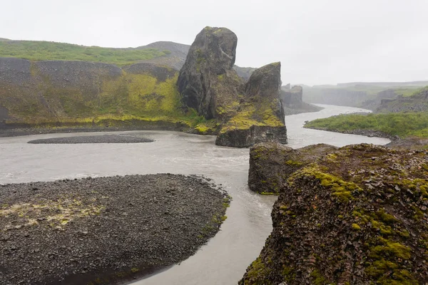 アイスランドの風景です 雨の日 アイスランド ジョクルサルギリジュフル国立公園 — ストック写真