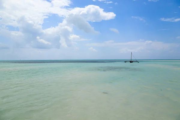 Krajobraz Plaży Zanzibar Tanzania Panorama Afryki Krajobrazy Oceanu Indyjskiego — Zdjęcie stockowe