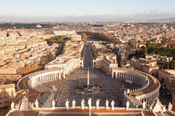 Vista Aérea Praça São Pedro Cidade Vaticano Roma Paisagem Itália — Fotografia de Stock