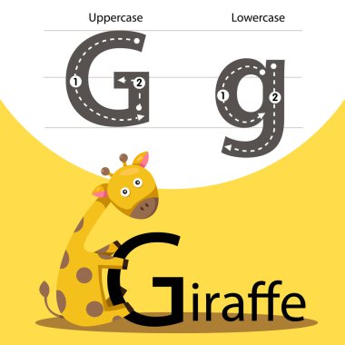 Zürafa g yazı tipi ile Illustrator