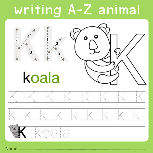 Любитель писать a-z животное k
