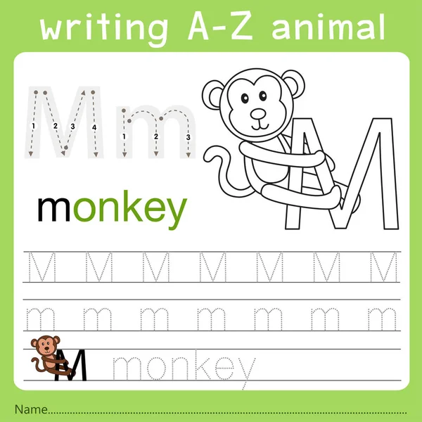Illustratör skriva a-ö djur m — Stock vektor