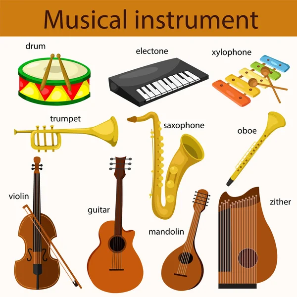 Ilustrador de instrumento musical — Vetor de Stock