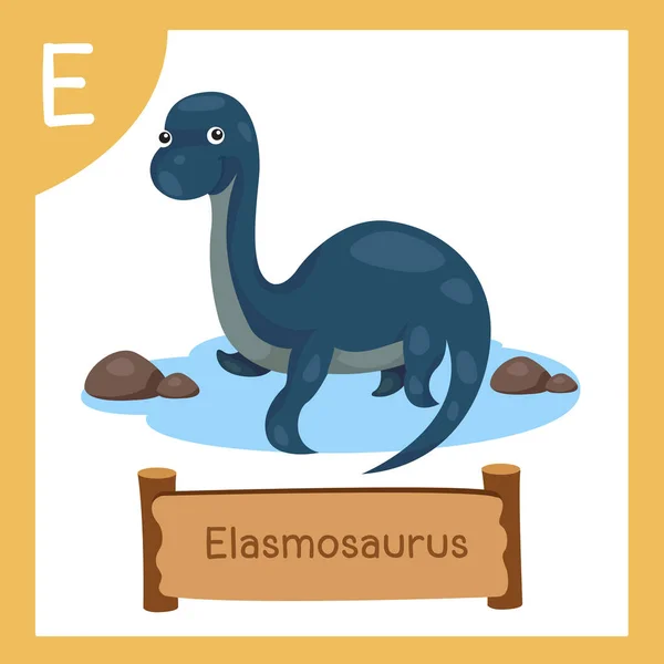 Ilustrator Dla Elasmozaura Dinozaura — Wektor stockowy