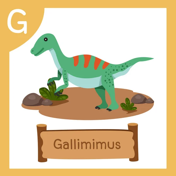 Ilustrador Dinosaur Gallimimus — Archivo Imágenes Vectoriales