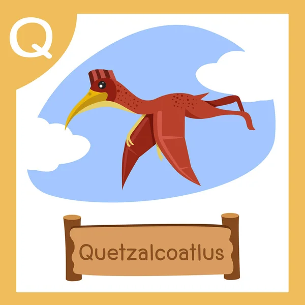 Dinozor Quetzalcoatlus Çizeri — Stok Vektör