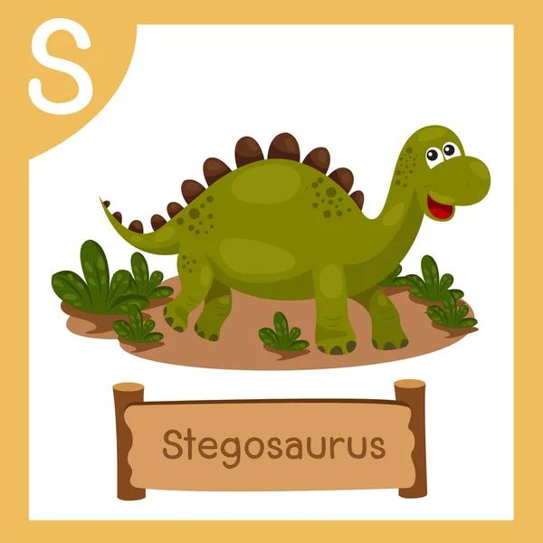 Illustratore Dinosauro Stegosauro — Vettoriale Stock