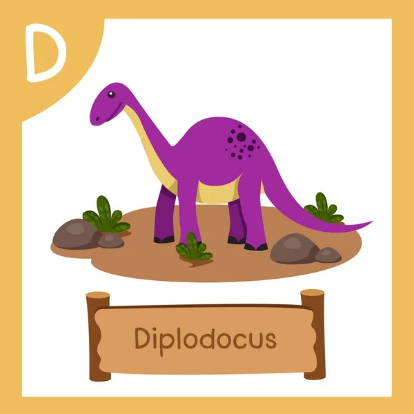 Ilustrator Dla Dinozaura Diplodokusa Wektor Stockowy