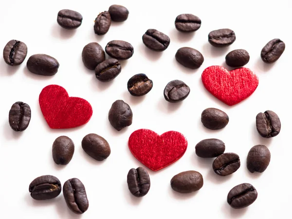 Coffe i serca — Zdjęcie stockowe
