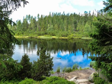 Lake Jamske pleso Tatras dağlarda.