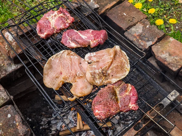 BBQ Eten op de grill — Stockfoto