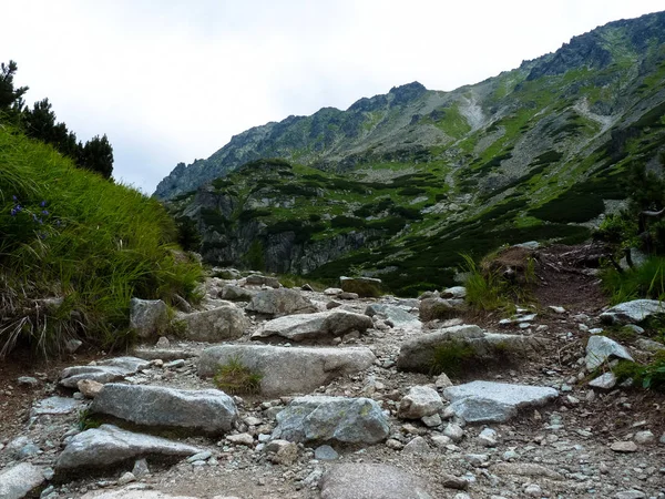 Sentier de montagne dans les montagnes des Hautes Tatras, Slovaquie — Photo