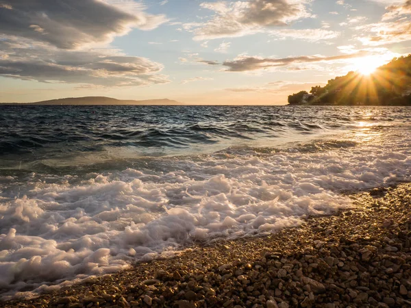 Sunset Mediterranean Sea Drvenik Croatia — Stock Photo, Image