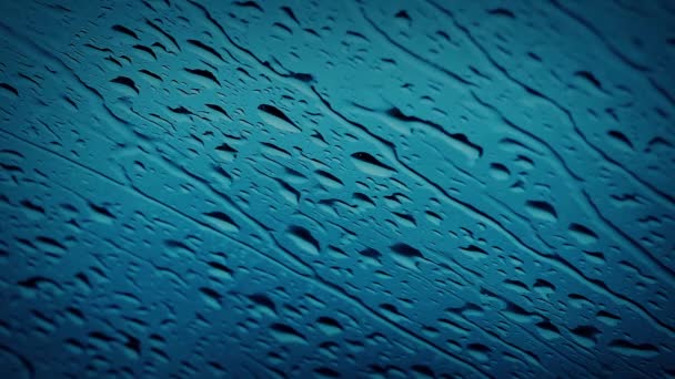 Deszcz na szkło Moody zbliżenie — Wideo stockowe