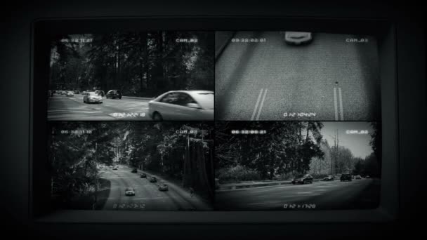 CCTV Roads Splitscreen — Stockvideo