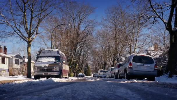 Suburban Road en el día soleado — Vídeo de stock