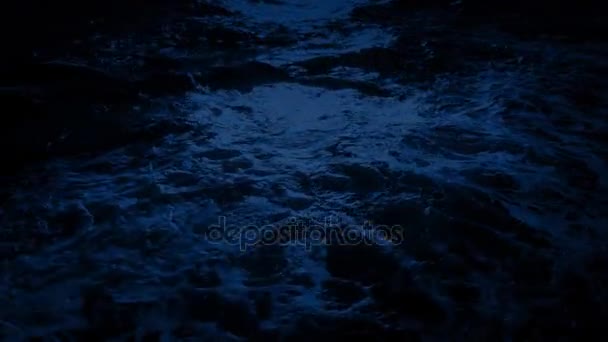 Havsvågor i månsken — Stockvideo