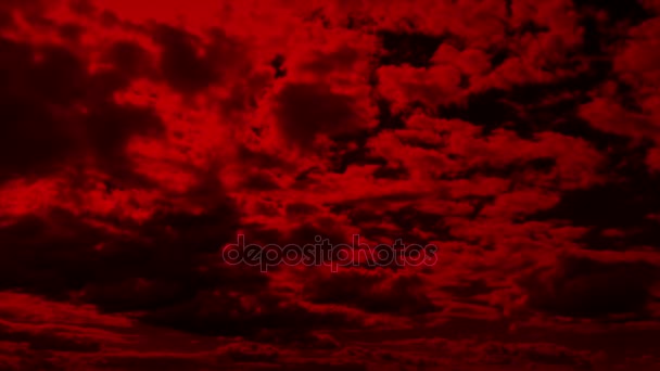 Обширный красный облачный ландшафт — стоковое видео