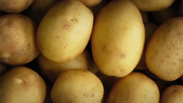 Patatas girando lentamente Macro Shot — Vídeos de Stock