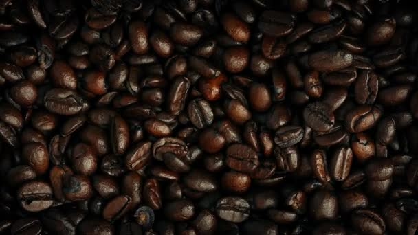 Roasted Coffee Beans Rotating Macro Shot — Stock Video