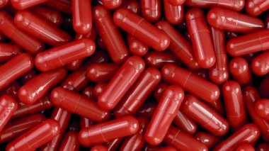 Kırmızı sağlık makro çekim kapsüller