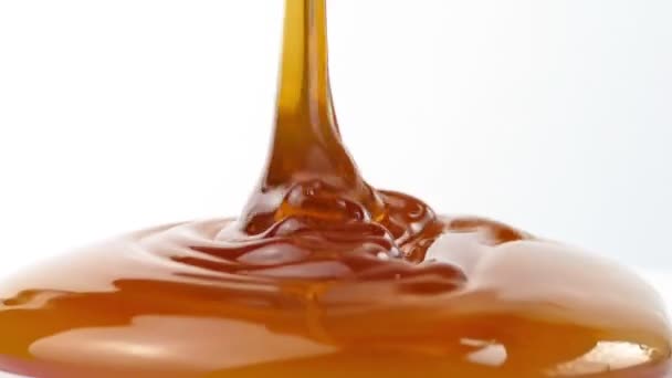 Syrup Pouring Closeup — Stock Video