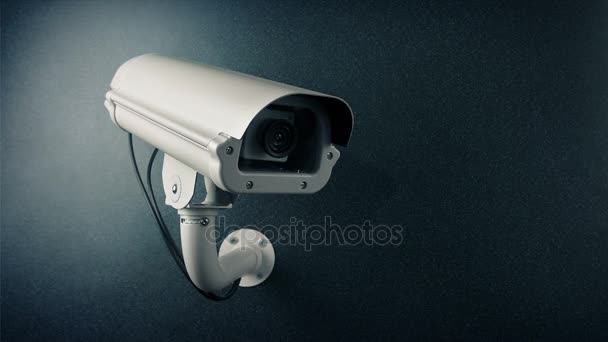 Spray Câmera Cctv Pintado Assalto Banco Vandalismo Conceito Privacidade — Vídeo de Stock