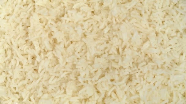 Cooked Rice Rotating Closeup — Stock Video