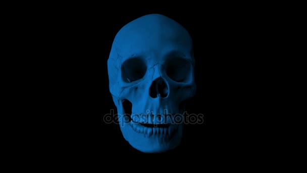 Calavera Hablando Lazo Oscuro Vista Frontal — Vídeos de Stock