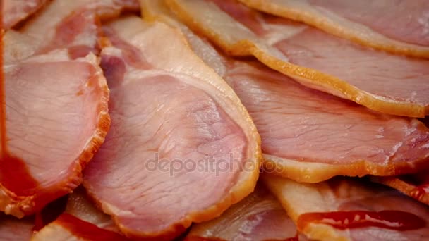 Saus Tomat Masukan Pada Bacon — Stok Video