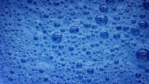 Blue Foam Bubbles Popping — Stock Video