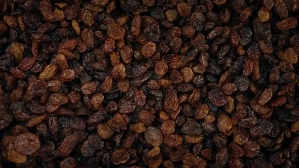 Bowl Raisins Overhead Shot — Stock Video