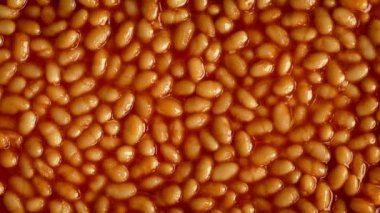 Fırında fasulye closeup döndürme