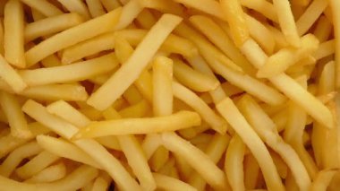 Patates kızartması closeup çekim döndürme