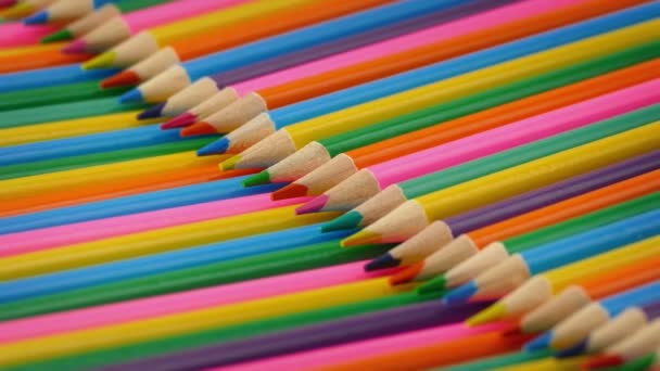 Kolor Ołówki Obrotowy Zbliżenie — Wideo stockowe
