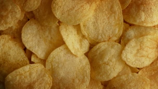 Potato Chips Rotating Closeup — Stock Video