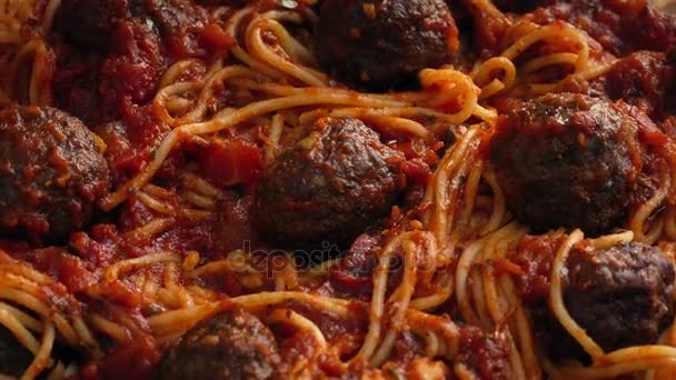 Closeup Jídlo Chutné Špagety — Stock video
