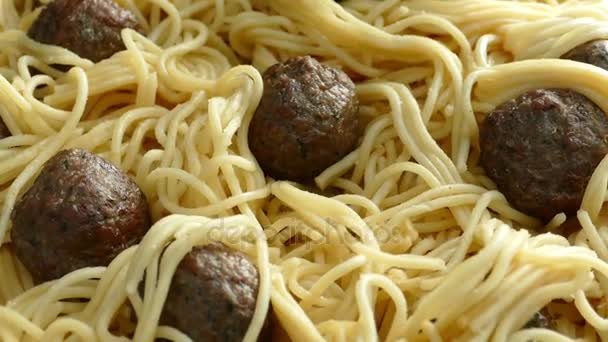 Spaghetti Meatballs Closep — Stock Video