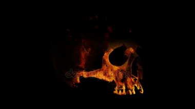 Kafatası alevler soyut döner