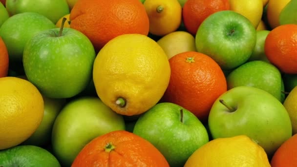 Cítricos Manzanas Vitamina Salud Alimentos — Vídeos de Stock