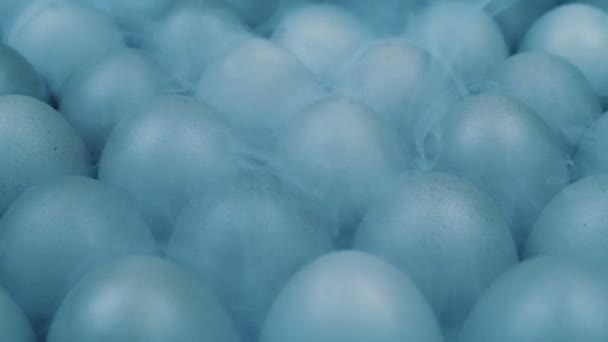 Huevos Congelados Con Vapor Refrigerado Que Los Enfría — Vídeo de stock