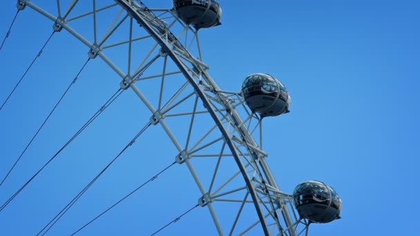 London Eye Strąki Obracając Powoli Londyn Anglia Maj 2017 — Wideo stockowe