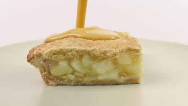 Custard Derrama Torta Maçã — Vídeo de Stock