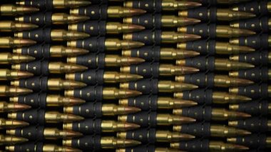 Mermi kemerleri closeup döndürme