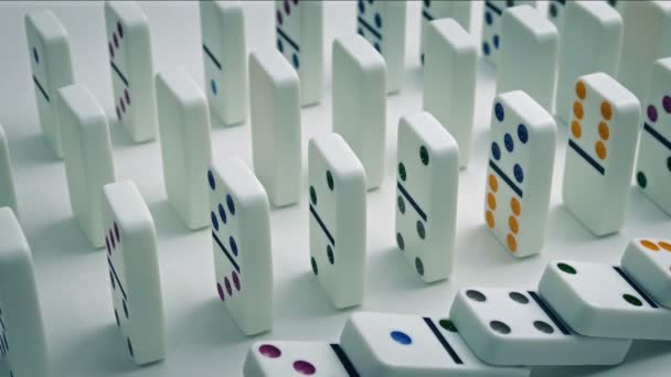 Dominos Tomber Dans Les Lignes — Video