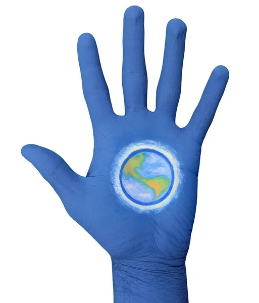 Dünya boyalı avucunun içinde