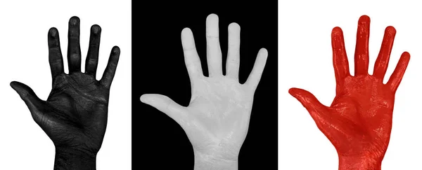 Eller 3 paketi - dünya boyalı. Kalp, kafatası